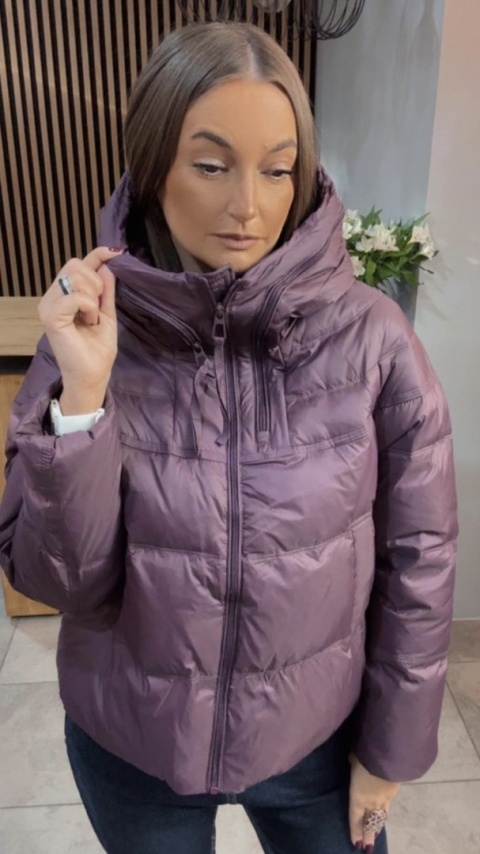 Kurtka puchowa Zippera Premium - Śliwka