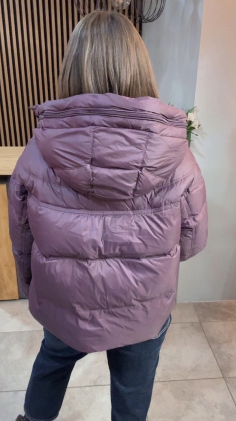 Kurtka puchowa Zippera Premium - Śliwka