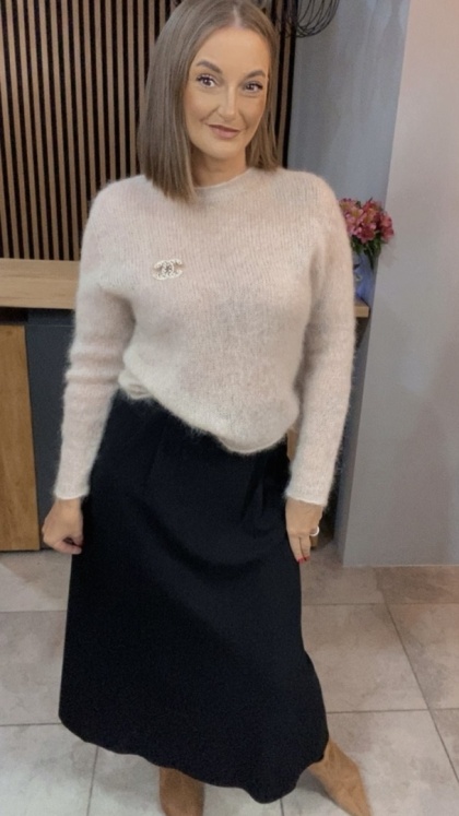 Spódnica z paskiem BLUOLTRE - Czarna