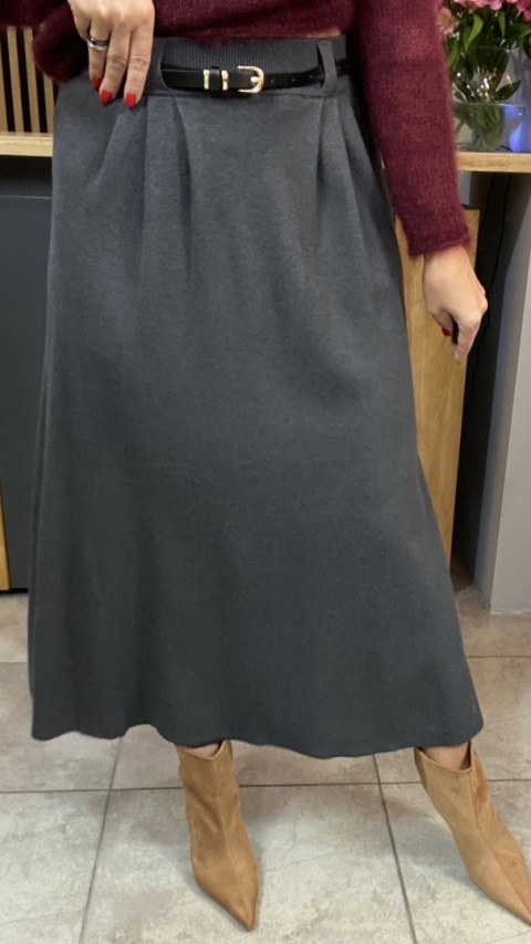 Spódnica z paskiem BLUOLTRE - Szara