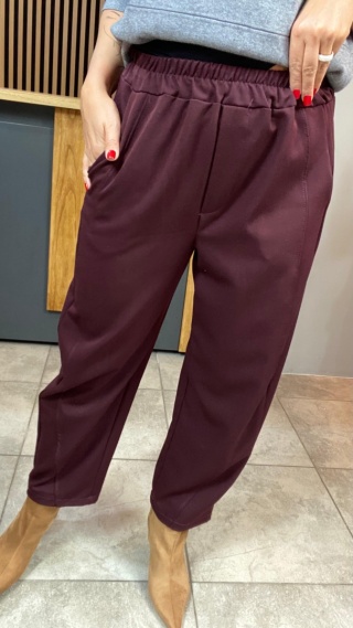 Spodnie z gumką w pasie - Bordo