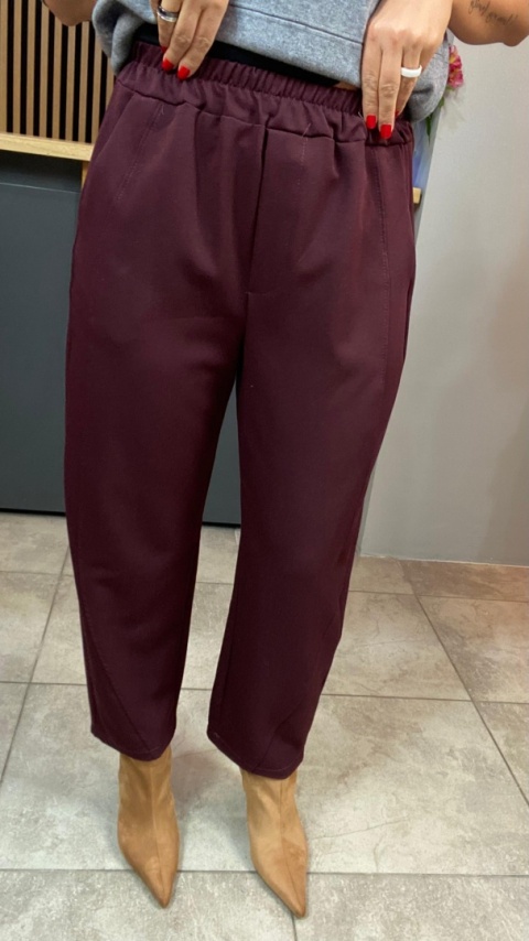 Spodnie z gumką w pasie - Bordo