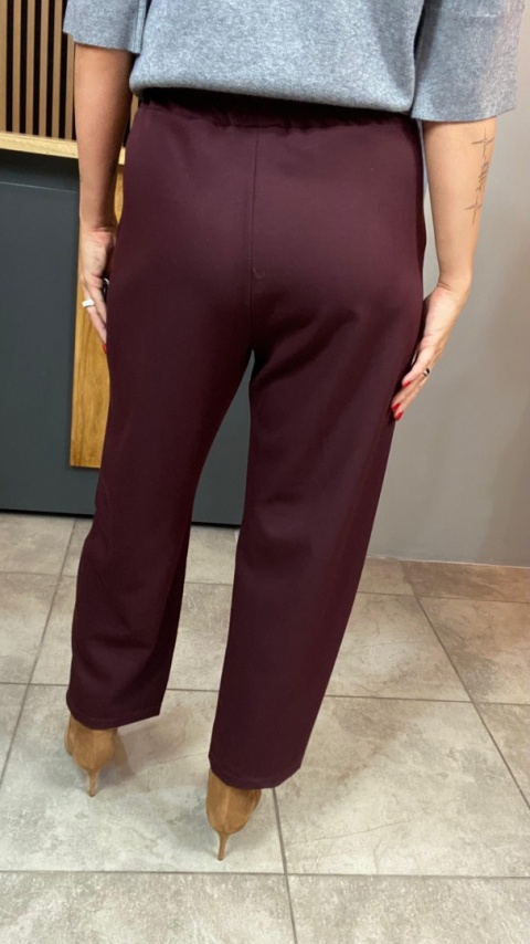 Spodnie z gumką w pasie - Bordo