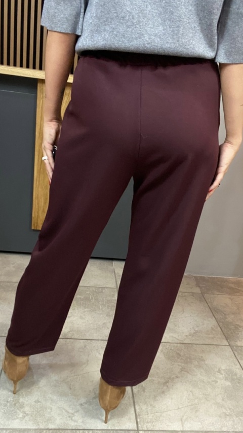 Spodnie z gumką w pasie - Bordo