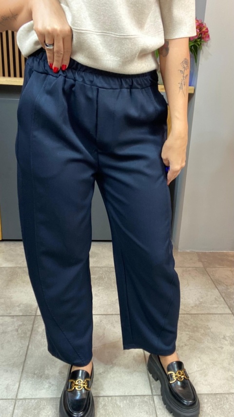 Spodnie z gumką w pasie - Granat