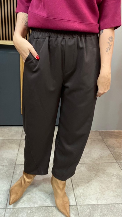 Spodnie z gumką w pasie - Brąz