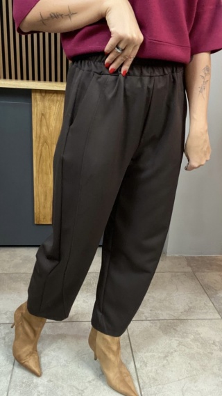 Spodnie z gumką w pasie - Brąz