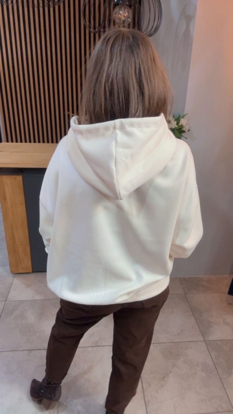 Bluza „Oversize Hoodie Ecru - Good Vibes"