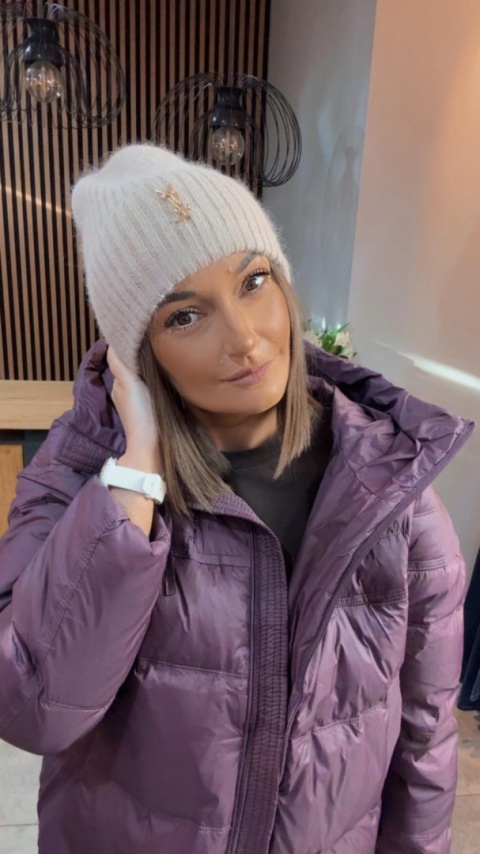 Czapka zimowa YSL - angora - Beżowa