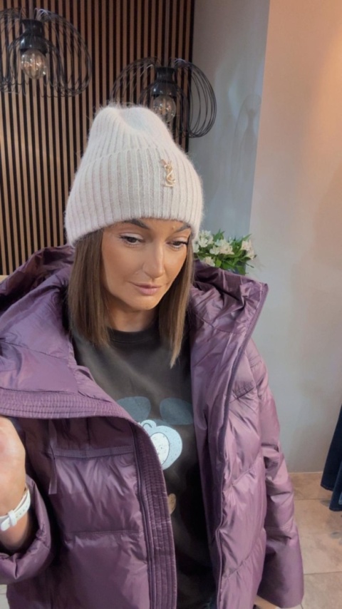 Czapka zimowa YSL - angora - Beżowa