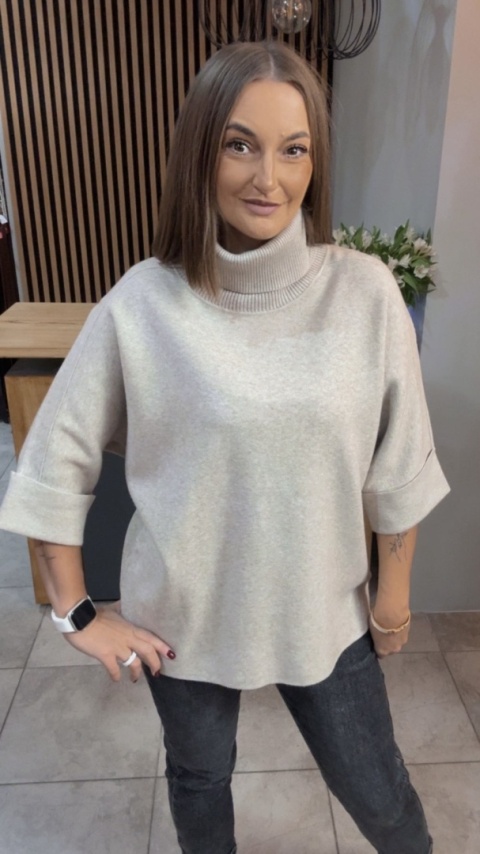 Golf Finery® - oversize z półrękawem - Beżowy