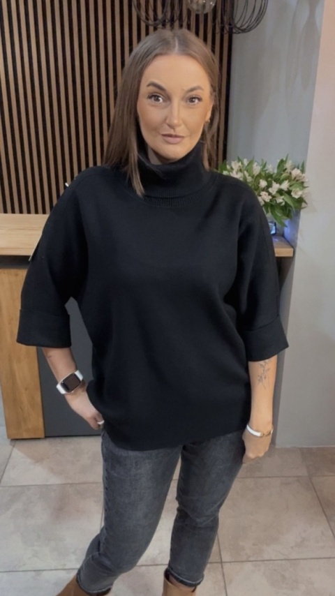 Golf Finery® - oversize z półrękawem - Czarny