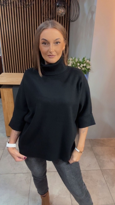 Golf Finery® - oversize z półrękawem - Czarny