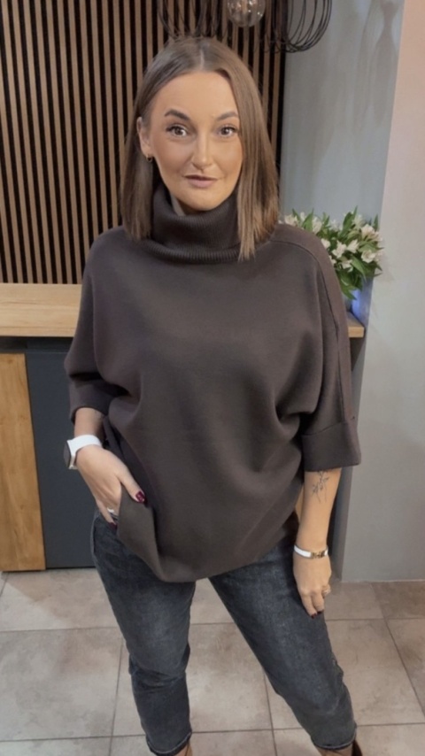 Golf Finery® – oversize z półrękawem - Brąz