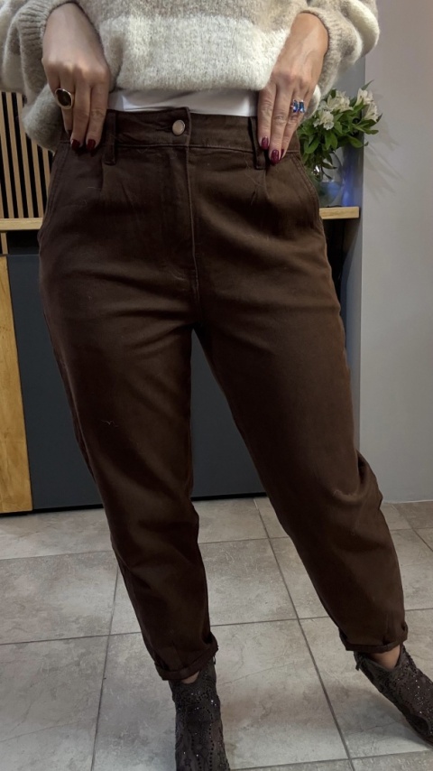 Jeansy Balloon AD'ORO - brązowe