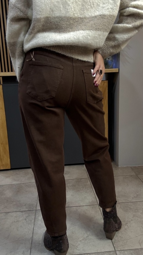 Jeansy Balloon AD'ORO - brązowe