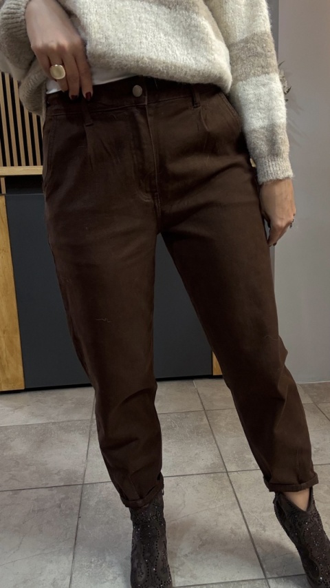 Jeansy Balloon AD'ORO - brązowe