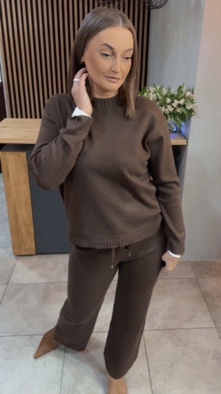 Komplet dzianinowy Melody - Brązowy