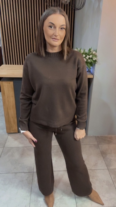 Komplet dzianinowy Melody - Brązowy