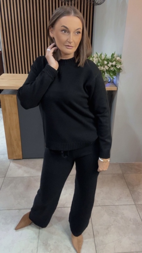 Komplet dzianinowy Melody - Czarny