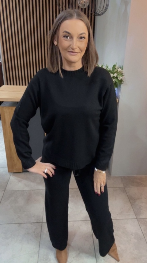 Komplet dzianinowy Melody - Czarny