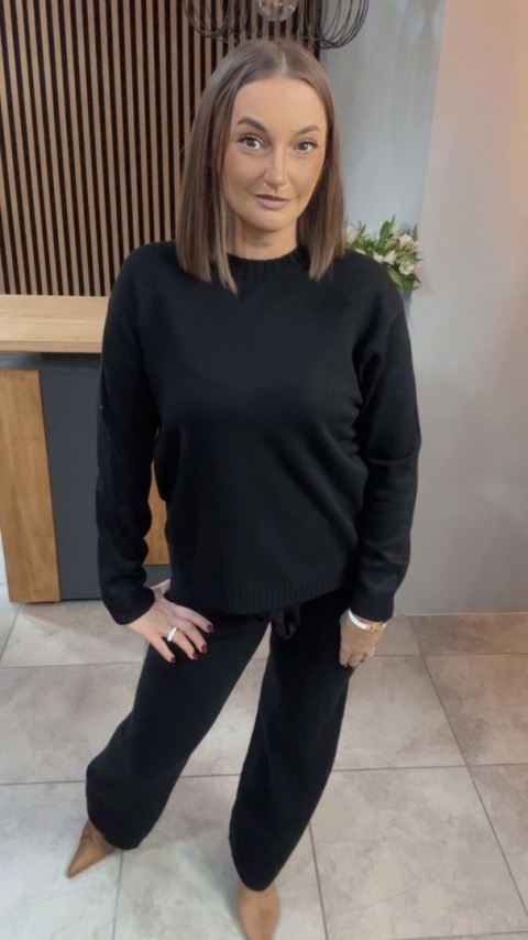 Komplet dzianinowy Melody - Czarny