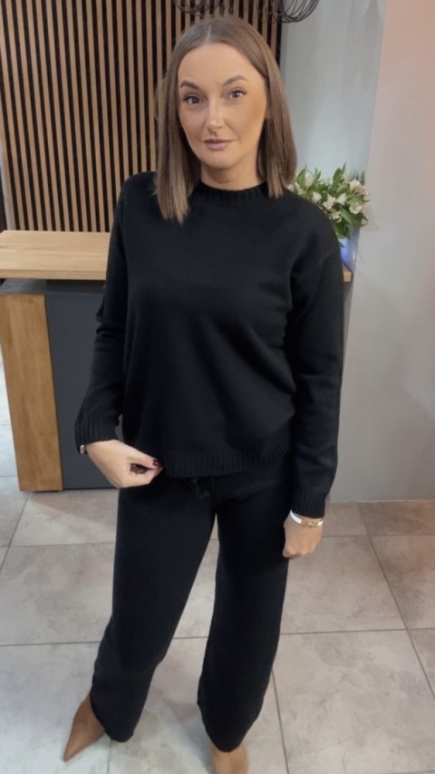 Komplet dzianinowy Melody - Czarny