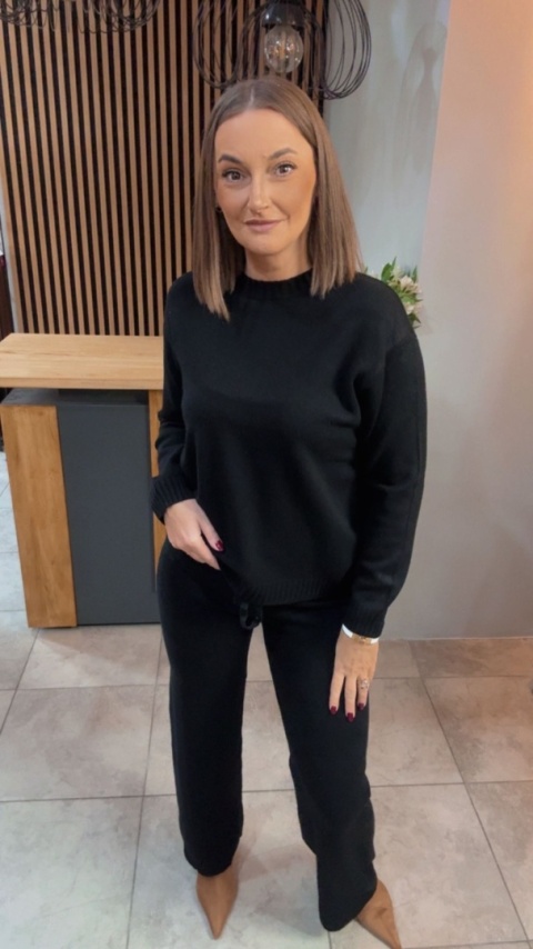 Komplet dzianinowy Melody - Czarny