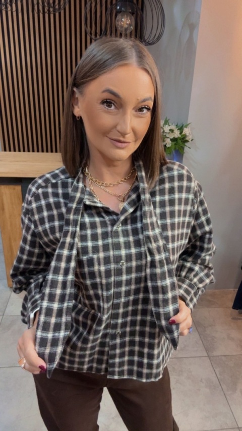 Koszula Gioya w kratę - Brąz