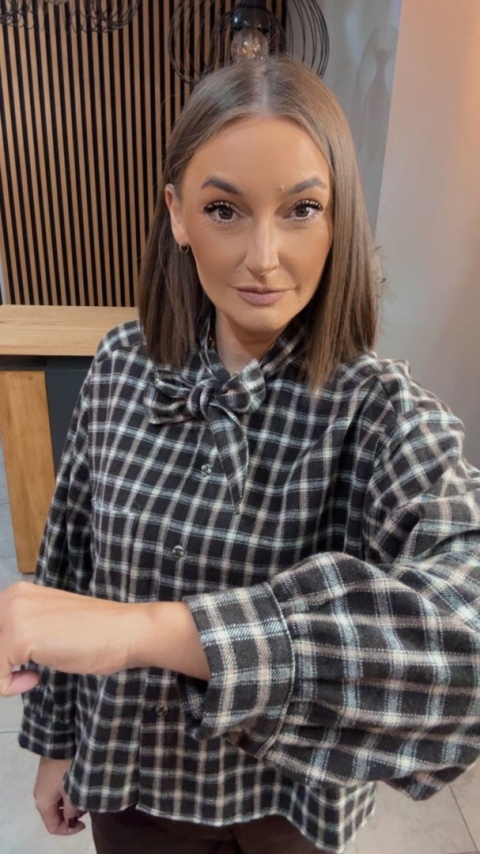 Koszula Gioya w kratę - Brąz