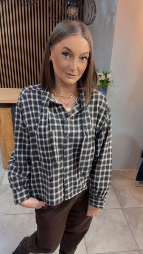 Koszula Gioya w kratę - Brąz