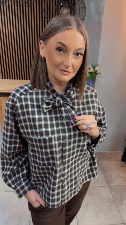 Koszula Gioya w kratę - Brąz