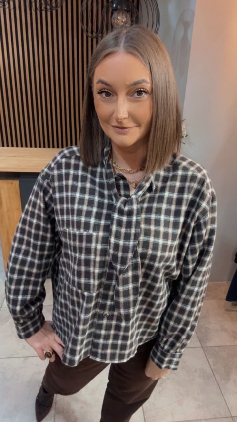 Koszula Gioya w kratę - Brąz