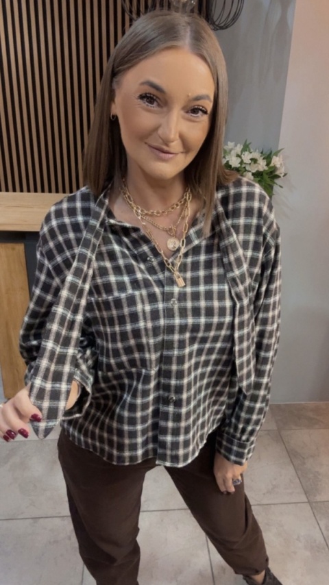 Koszula Gioya w kratę - Brąz