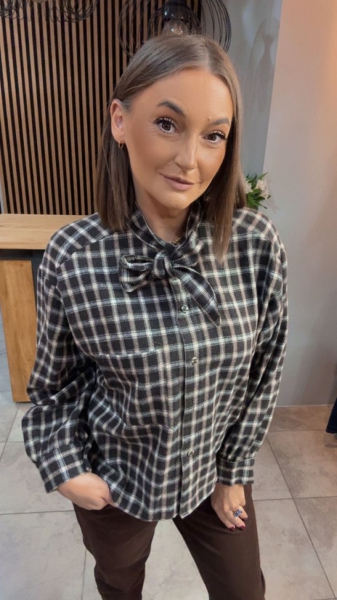 Koszula Gioya w kratę - Brąz