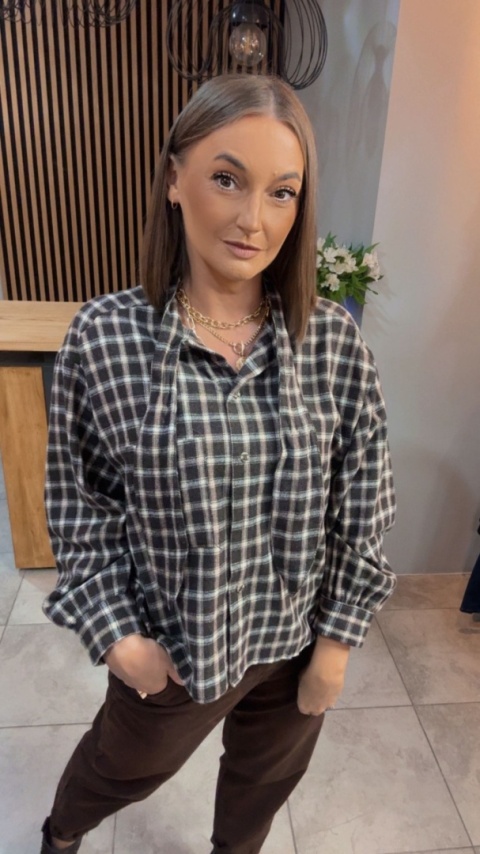 Koszula Gioya w kratę - Brąz