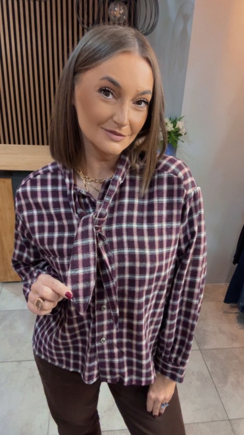 Koszula Gioya w kratę - Bordo