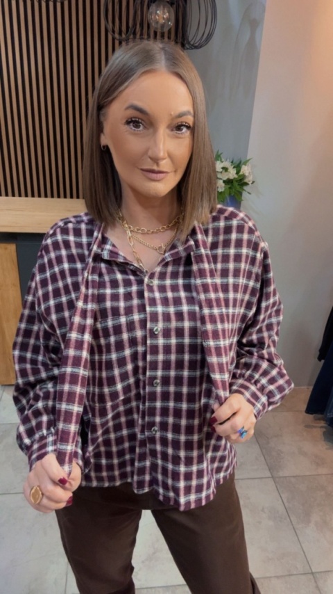 Koszula Gioya w kratę - Bordo