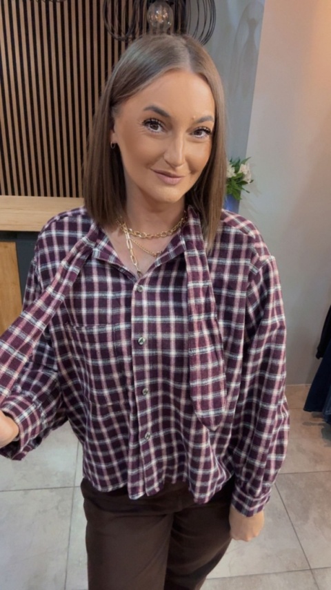 Koszula Gioya w kratę - Bordo