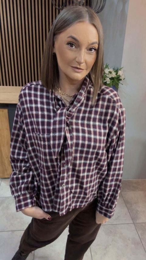 Koszula Gioya w kratę - Bordo