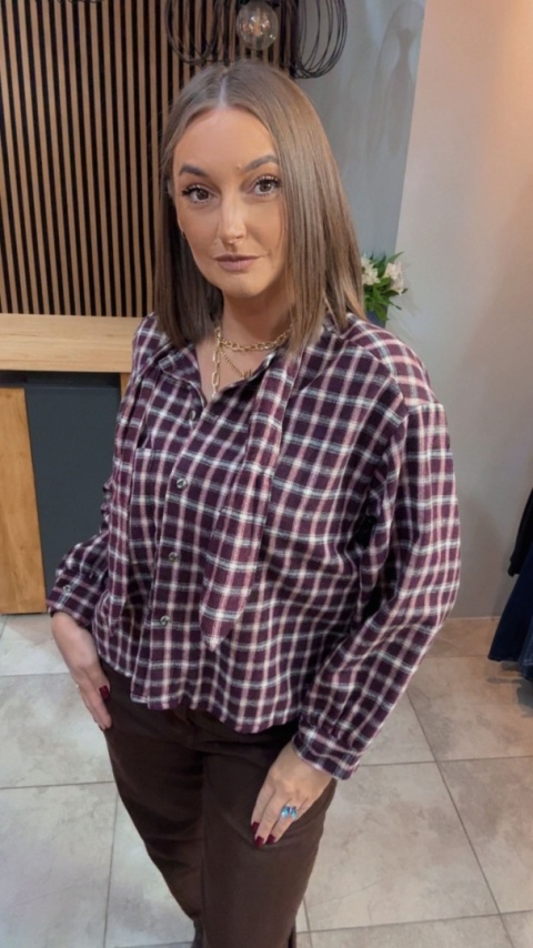 Koszula Gioya w kratę - Bordo