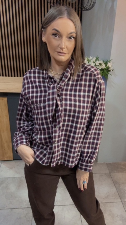 Koszula Gioya w kratę - Bordo