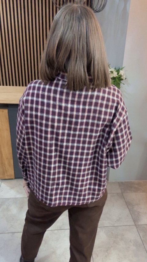 Koszula Gioya w kratę - Bordo