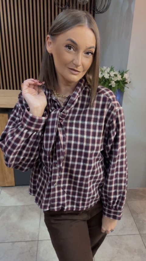 Koszula Gioya w kratę - Bordo