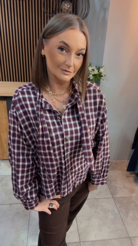 Koszula Gioya w kratę - Bordo