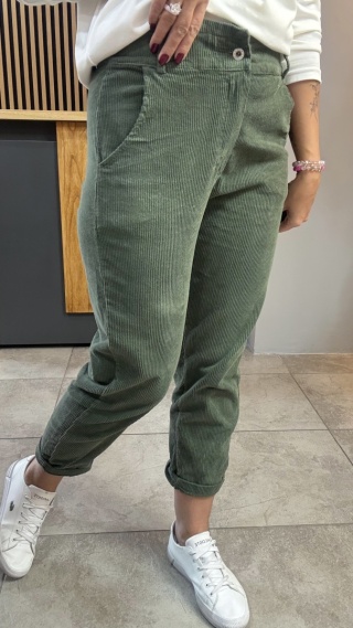 Spodnie sztruksowe Wiya - KHAKY