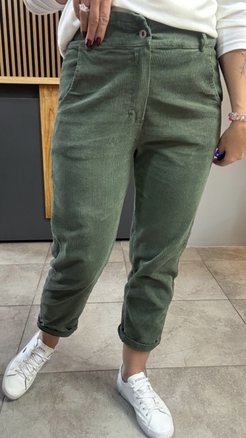 Spodnie sztruksowe Wiya - KHAKY