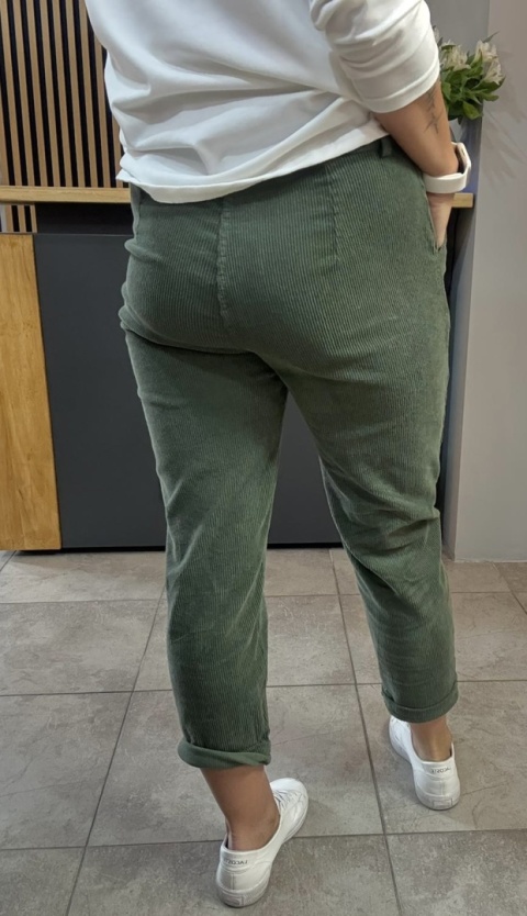 Spodnie sztruksowe Wiya - KHAKY