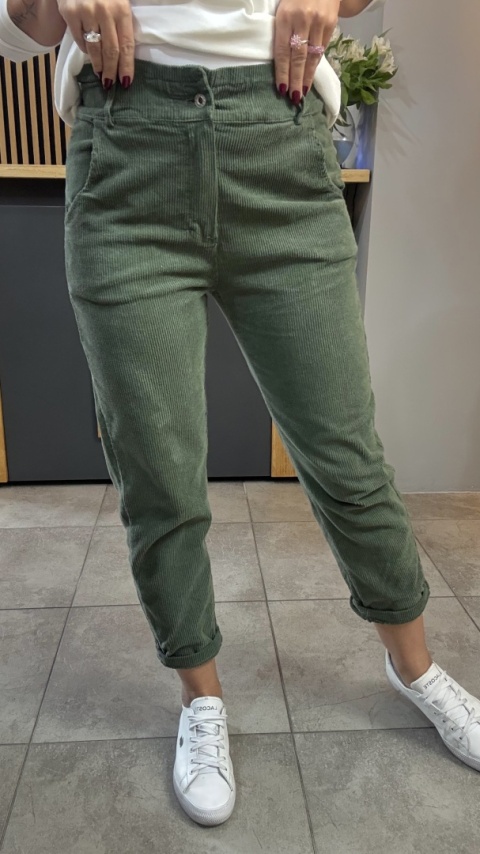 Spodnie sztruksowe Wiya - KHAKY