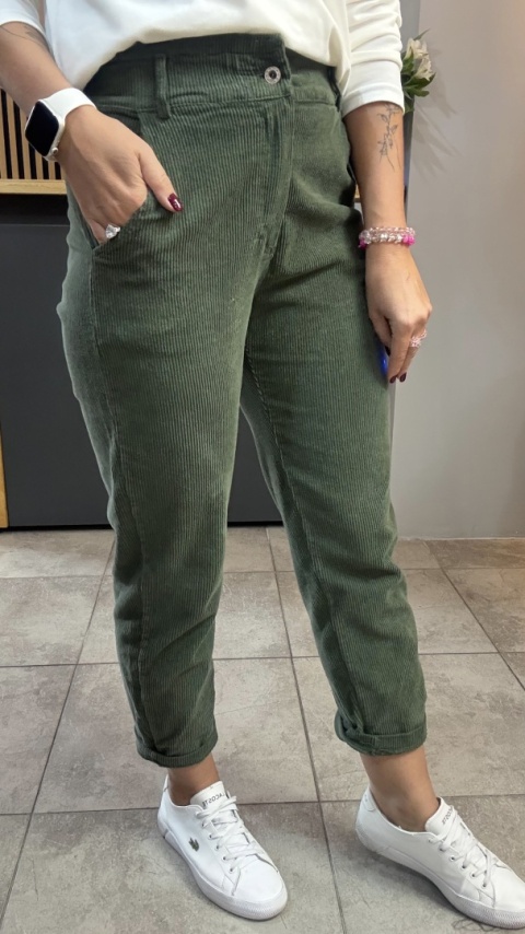 Spodnie sztruksowe Wiya - KHAKY